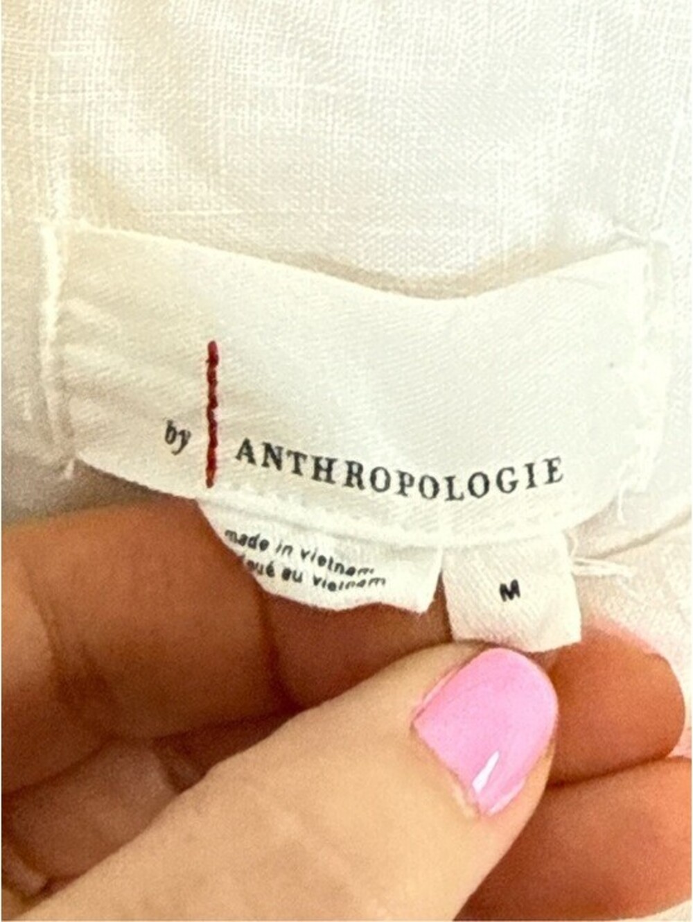 Anthropologie Linen White Button Front Women's Shirt Dress Tunic Cover Up Medium - Picture 2 of 5